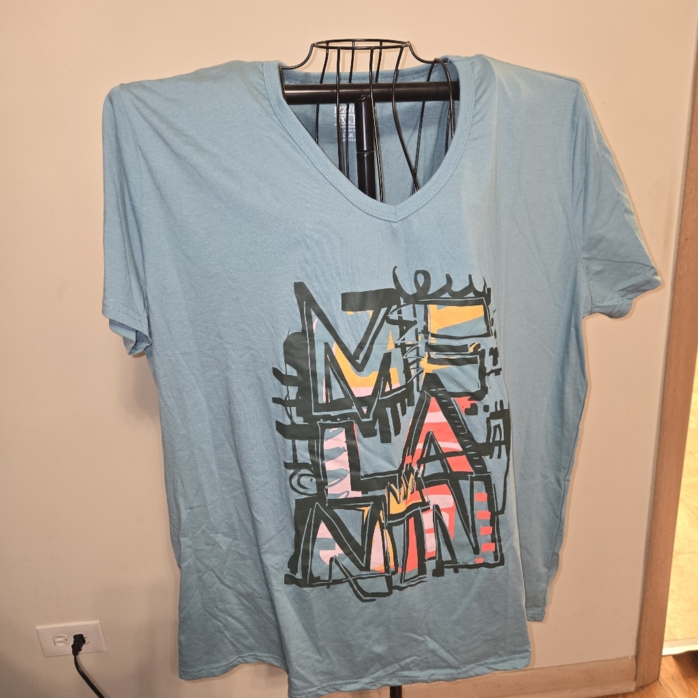 Graphic Short Sleeve Tee - Blue 3x NWOT